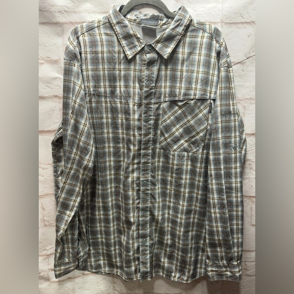 Columbia Insect Blocker Vented Fishing Shirt Mens Size XXL‎ Plaid